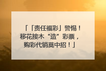 「责任福彩」警惕！移花接木“造”彩票，购彩代销莫中招！