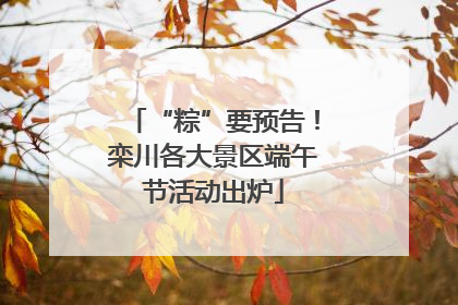“粽”要预告！栾川各大景区端午节活动出炉