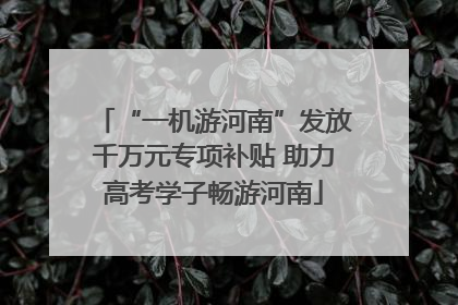 “一机游河南”发放千万元专项补贴 助力高考学子畅游河南