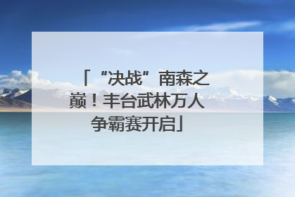 “决战”南森之巅！丰台武林万人争霸赛开启