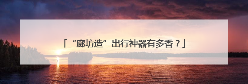 “廊坊造”出行神器有多香？