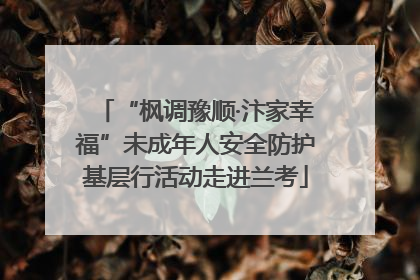 “枫调豫顺·汴家幸福”未成年人安全防护基层行活动走进兰考