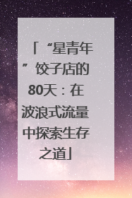 “星青年”饺子店的80天：在波浪式流量中探索生存之道