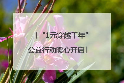 “1元穿越千年”公益行动暖心开启