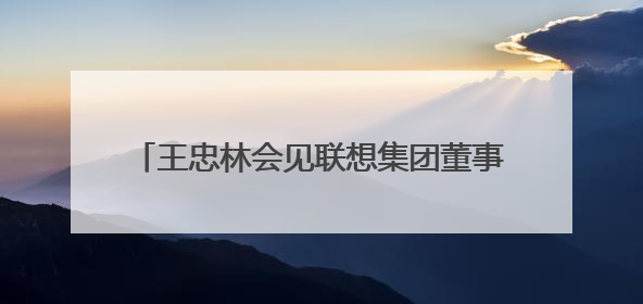 王忠林会见联想集团董事长兼首席执行官杨元庆 深化战略合作 打造世界级光电子信息产业集群