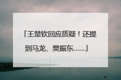 王楚钦回应质疑！还提到马龙、樊振东……
