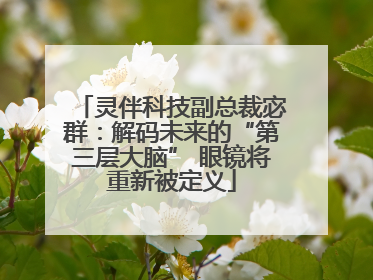 灵伴科技副总裁宓群：解码未来的“第三层大脑” 眼镜将重新被定义
