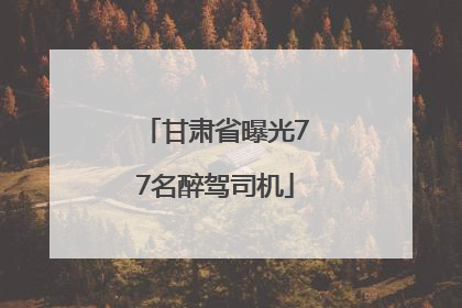甘肃省曝光77名醉驾司机
