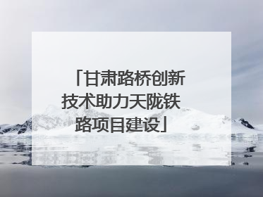 甘肃路桥创新技术助力天陇铁路项目建设