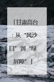 甘肃高台：从“风沙口”到“绿屏障”
