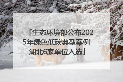 生态环境部公布2025年绿色低碳典型案例 湖北6家单位入选