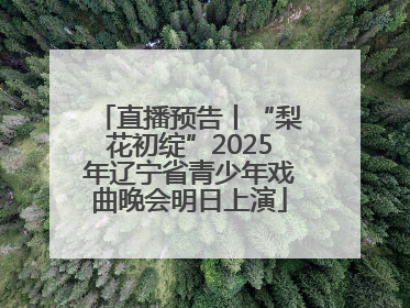 直播预告丨“梨花初绽”2025年辽宁省青少年戏曲晚会明日上演