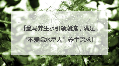 盒马养生水引领潮流，满足“不爱喝水星人”养生需求