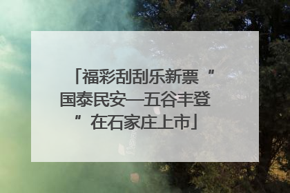 福彩刮刮乐新票“国泰民安—五谷丰登”在石家庄上市