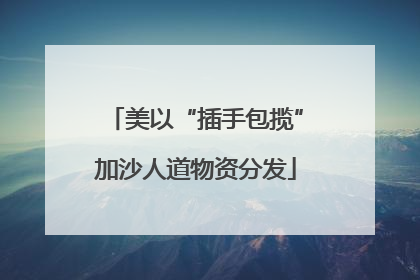 美以“插手包揽”加沙人道物资分发