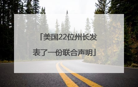 美国22位州长发表了一份联合声明