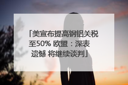 美宣布提高钢铝关税至50% 欧盟：深表遗憾 将继续谈判
