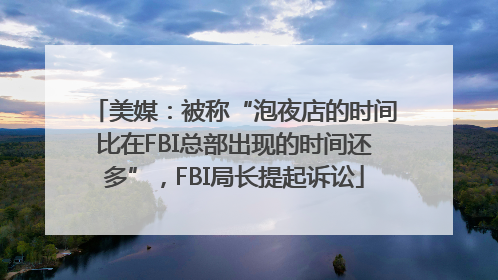 美媒：被称“泡夜店的时间比在FBI总部出现的时间还多”，FBI局长提起诉讼