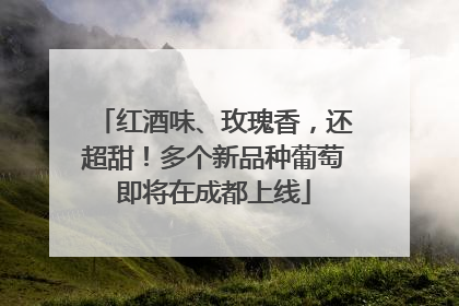 红酒味、玫瑰香，还超甜！多个新品种葡萄即将在成都上线