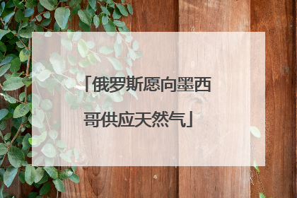 俄罗斯愿向墨西哥供应天然气