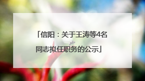信阳：关于王涛等4名同志拟任职务的公示
