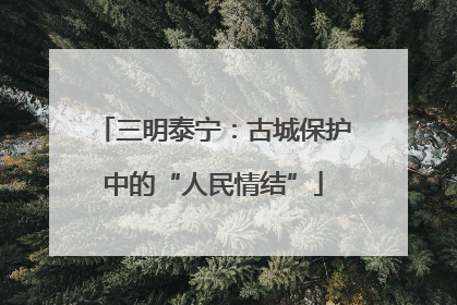 三明泰宁：古城保护中的“人民情结”