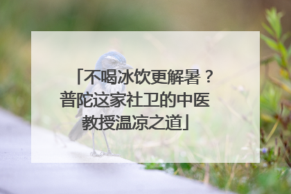 不喝冰饮更解暑？普陀这家社卫的中医教授温凉之道