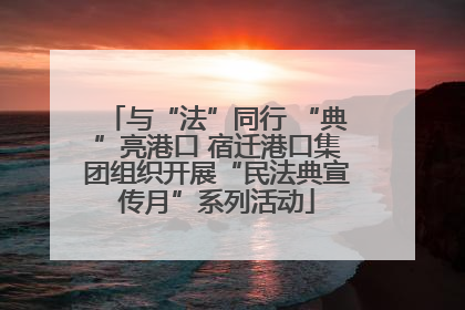 与“法”同行 “典”亮港口 宿迁港口集团组织开展“民法典宣传月”系列活动