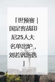 世预赛｜国足客战印尼25人大名单出炉，刘若钒落选