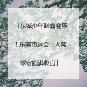 东城少年制霸赛场！东莞市运会三人篮球赛圆满收官
