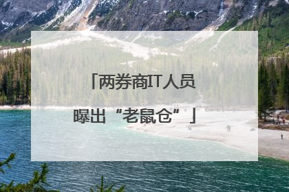 两券商IT人员曝出“老鼠仓”