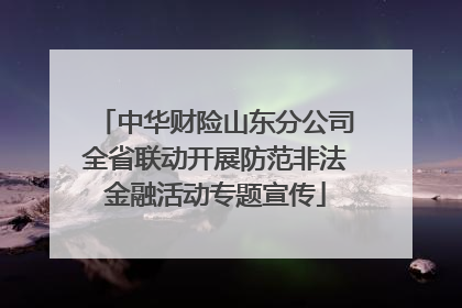 中华财险山东分公司全省联动开展防范非法金融活动专题宣传