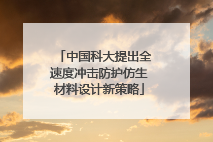 中国科大提出全速度冲击防护仿生材料设计新策略