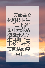 云南省文化科技卫生“三下乡”集中示范活动拉开大学生暑期“三下乡”社会实践活动序幕