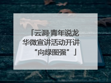 云洞·青年说龙华微宣讲活动开讲“向绿图强”