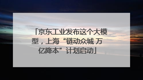 京东工业发布这个大模型，上海“链动众城 万亿降本”计划启动