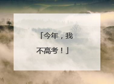 今年，我不高考！