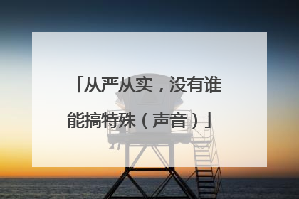 从严从实，没有谁能搞特殊（声音）