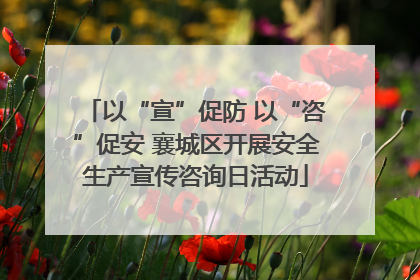 以“宣”促防 以“咨”促安 襄城区开展安全生产宣传咨询日活动