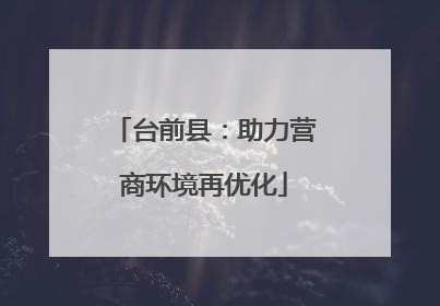 台前县：助力营商环境再优化