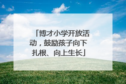 博才小学开放活动，鼓励孩子向下扎根、向上生长