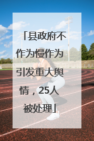 县政府不作为慢作为引发重大舆情，25人被处理