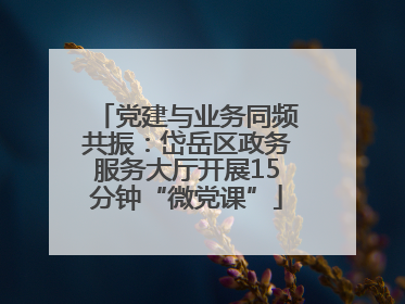 党建与业务同频共振：岱岳区政务服务大厅开展15分钟“微党课”