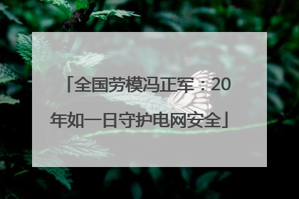 全国劳模冯正军：20年如一日守护电网安全