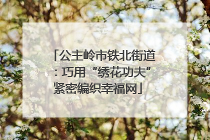 公主岭市铁北街道：巧用“绣花功夫”紧密编织幸福网