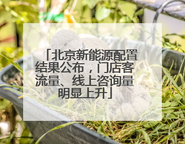 北京新能源配置结果公布，门店客流量、线上咨询量明显上升