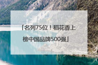 名列75位！稻花香上榜中国品牌500强