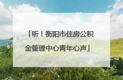 听！衡阳市住房公积金管理中心青年心声