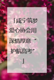咸宁筑梦爱心协会用深情厚意“护航高考”