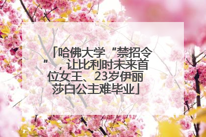 哈佛大学“禁招令”，让比利时未来首位女王、23岁伊丽莎白公主难毕业
